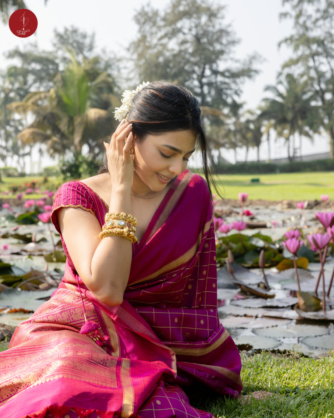 Handloom Kanchipuram Pure Silk Saree – Aishwarya Lekshmi in Ruby Pink with Rettai Pettu (MSPR100) Handloom Kanchipuram Pure Silk Saree – Aishwarya Lekshmi in Ruby Pink with Rettai Pettu (MSPR100)