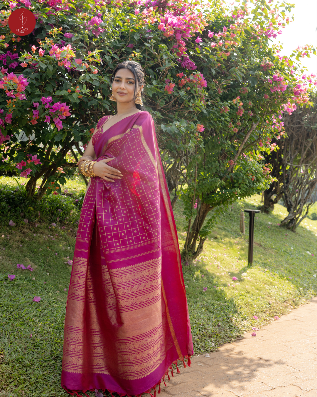 Handloom Kanchipuram Pure Silk Saree – Aishwarya Lekshmi in Ruby Pink with Rettai Pettu (MSPR100) Handloom Kanchipuram Pure Silk Saree – Aishwarya Lekshmi in Ruby Pink with Rettai Pettu (MSPR100)