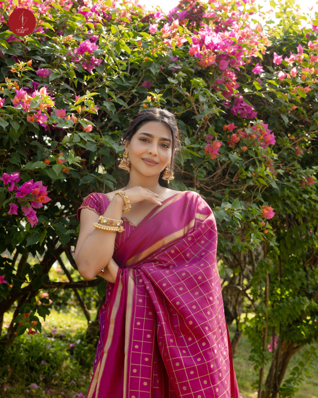 Handloom Kanchipuram Pure Silk Saree – Aishwarya Lekshmi in Ruby Pink with Rettai Pettu (MSPR100) Handloom Kanchipuram Pure Silk Saree – Aishwarya Lekshmi in Ruby Pink with Rettai Pettu (MSPR100)