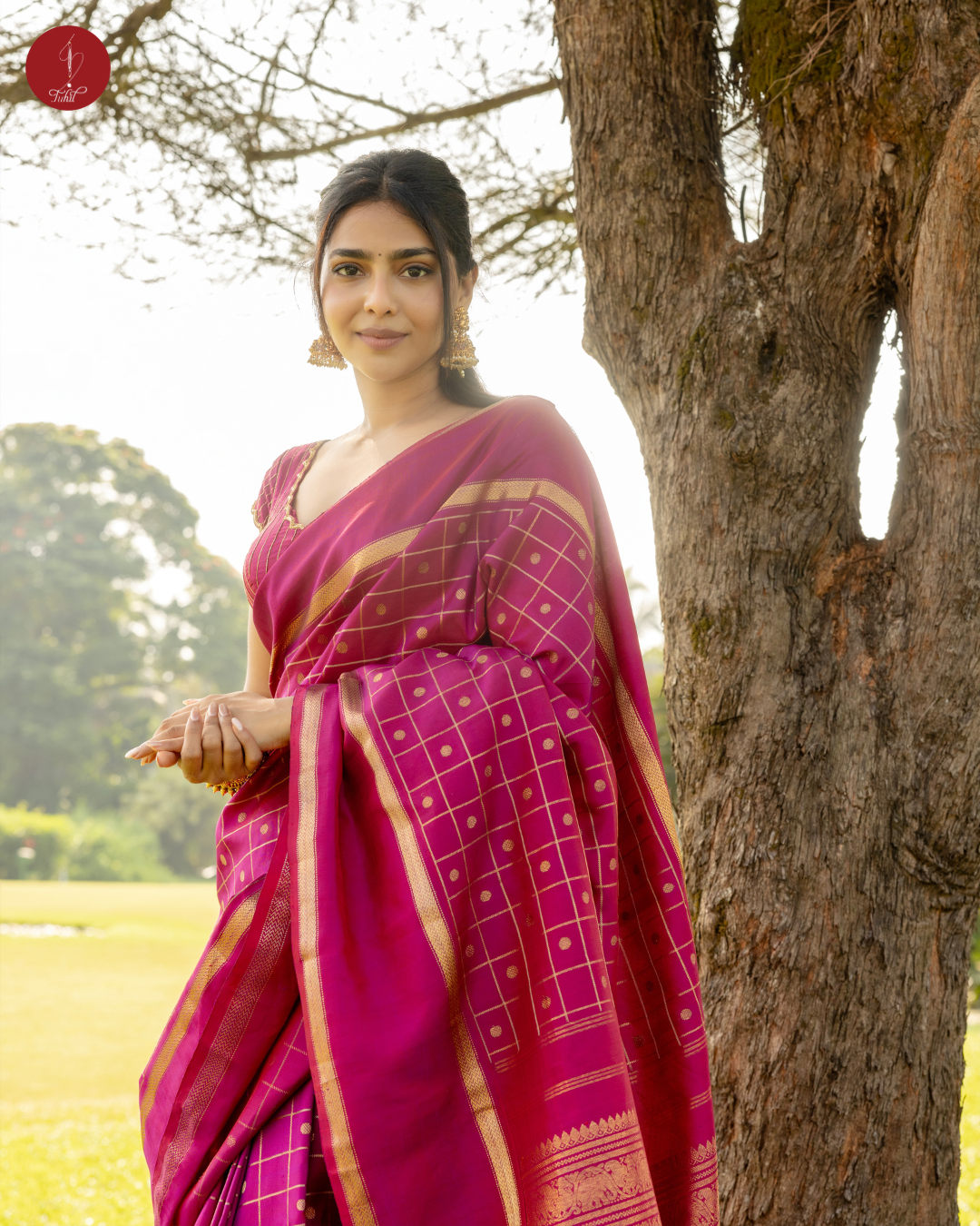 Handloom Kanchipuram Pure Silk Saree – Aishwarya Lekshmi in Ruby Pink with Rettai Pettu (MSPR100) Handloom Kanchipuram Pure Silk Saree – Aishwarya Lekshmi in Ruby Pink with Rettai Pettu (MSPR100)