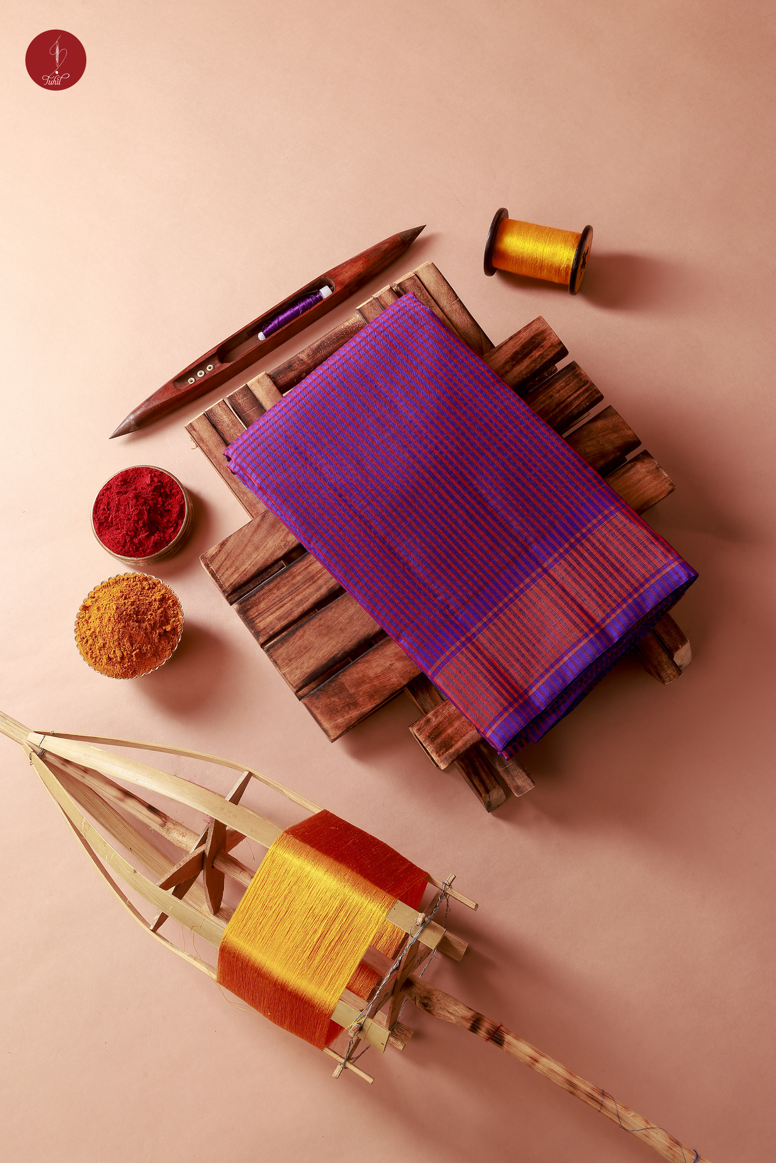 Handloom Koorainadu Saree – Silk Cotton - Violet and Red with Gold (SHKP700) Handloom Koorainadu Saree – Silk Cotton - Violet and Red with Gold (SHKP700)