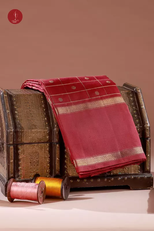 Kanchipuram Silk Saree - Kottadi - Maroon (MS054) Kanchipuram Silk Saree - Kottadi - Maroon (MS054)