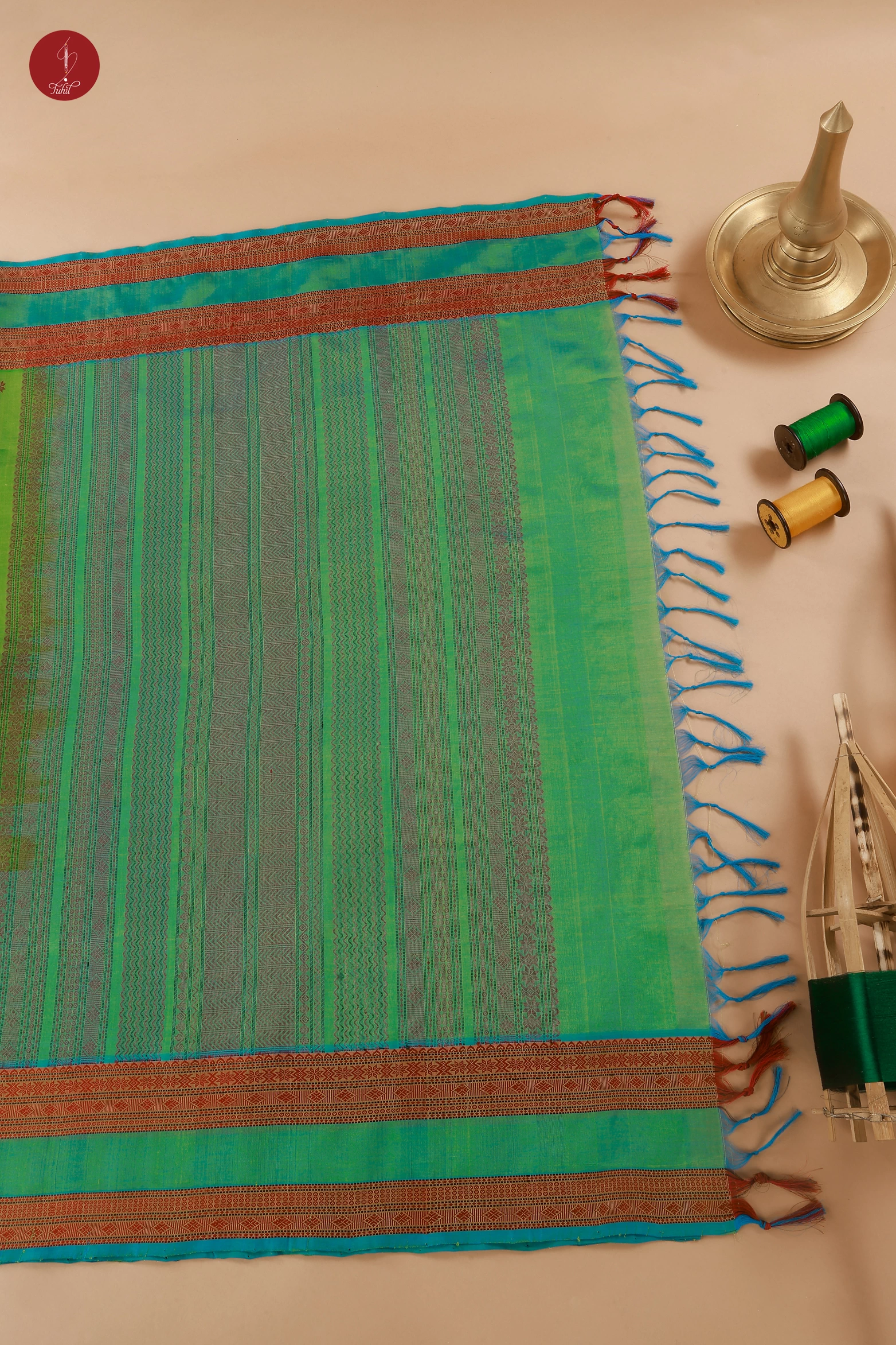 Pure Handloom Silk Cotton Saree – Sea Green Blue (SHSC538) Pure Handloom Silk Cotton Saree – Sea Green Blue (SHSC538)