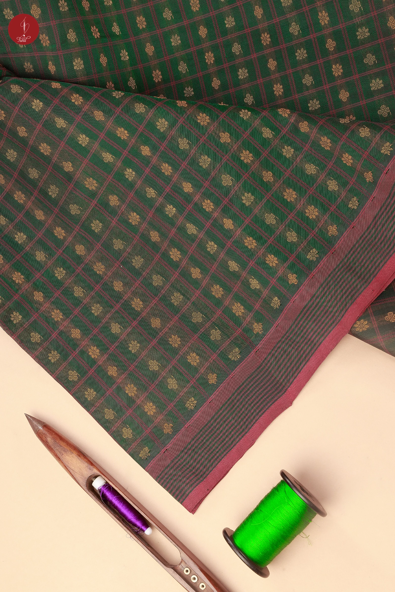 Pure Handloom Silk Cotton Saree – Dark Green with Arakku (SHSC479) Pure Handloom Silk Cotton Saree – Dark Green with Arakku (SHSC479)