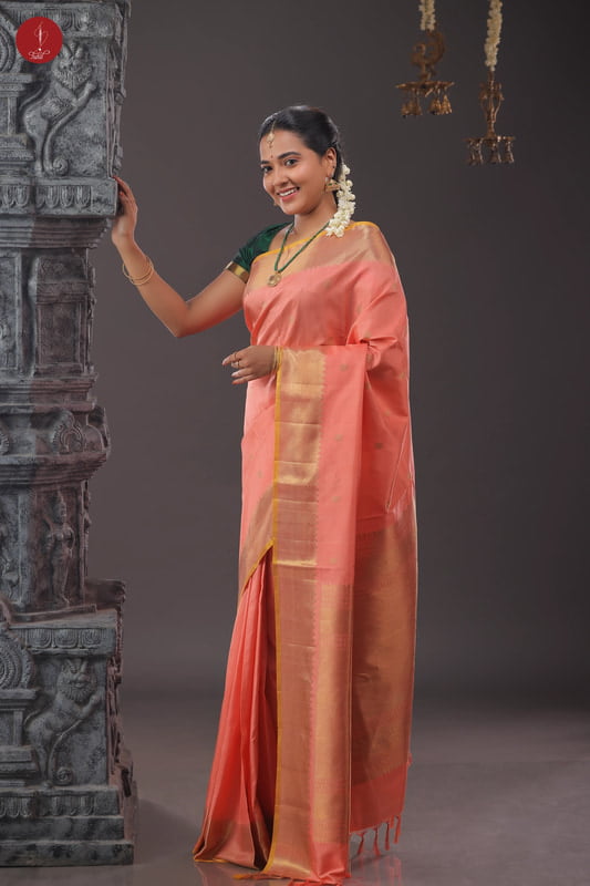 Kanchipuram Silk Saree - Bavanji Motif - Peach (SHS418) Kanchipuram Silk Saree - Bavanji Motif - Peach (SHS418)