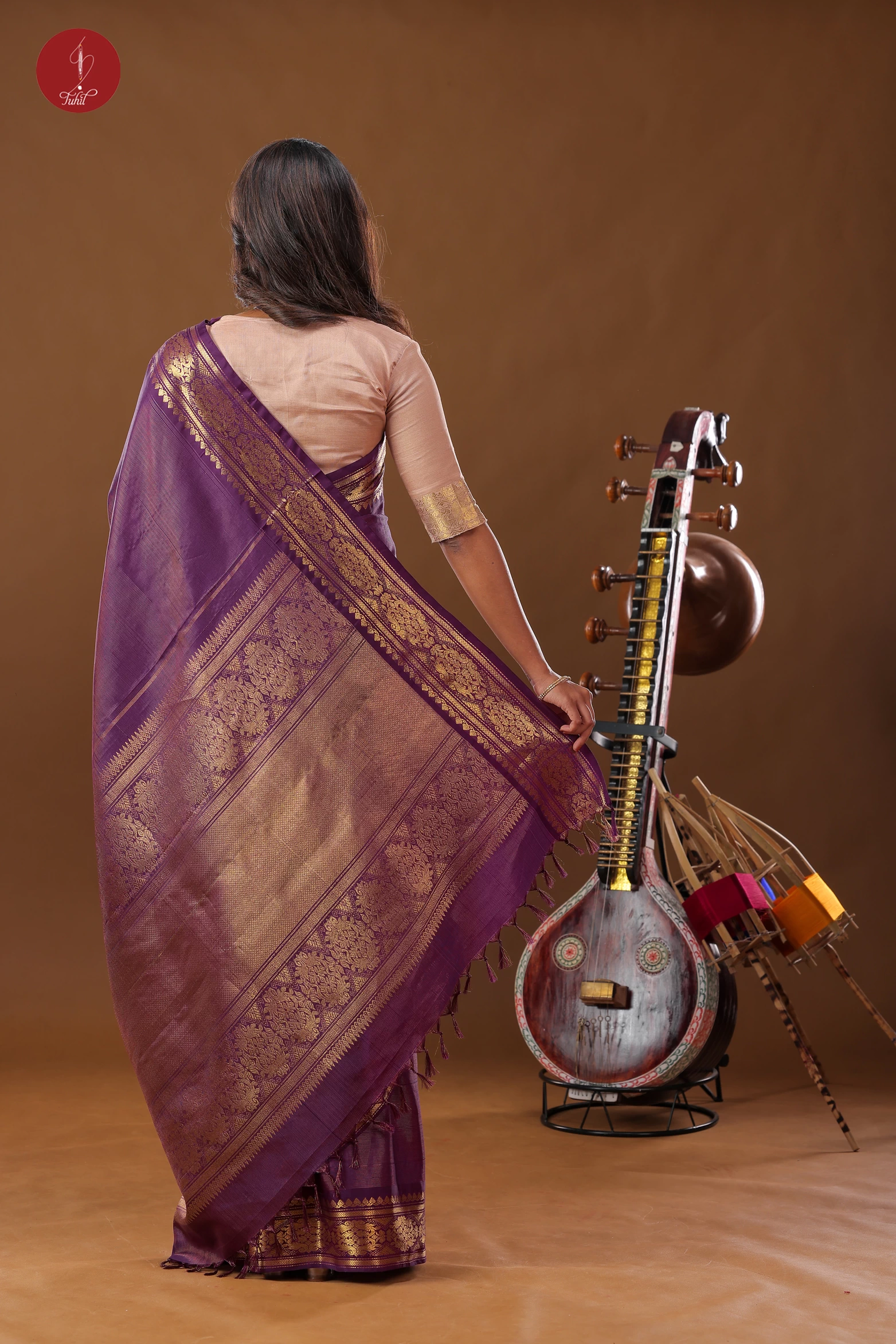 Handloom Kanchipuram Pure Silk Saree -  Jamun Vaira Oosi (SHS515)