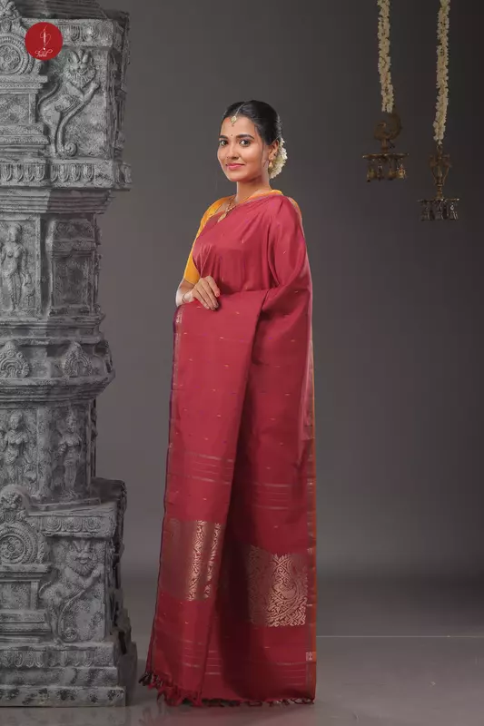 Kanchipuram Silk Saree - Maroon (SHS387)