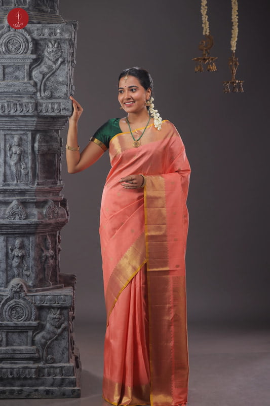 Kanchipuram Silk Saree - Bavanji Motif - Peach (SHS418) Kanchipuram Silk Saree - Bavanji Motif - Peach (SHS418)