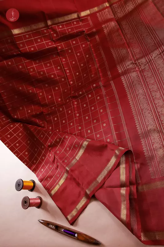 Kanchipuram Silk Saree - Kottadi - Maroon (MS054) Kanchipuram Silk Saree - Kottadi - Maroon (MS054)