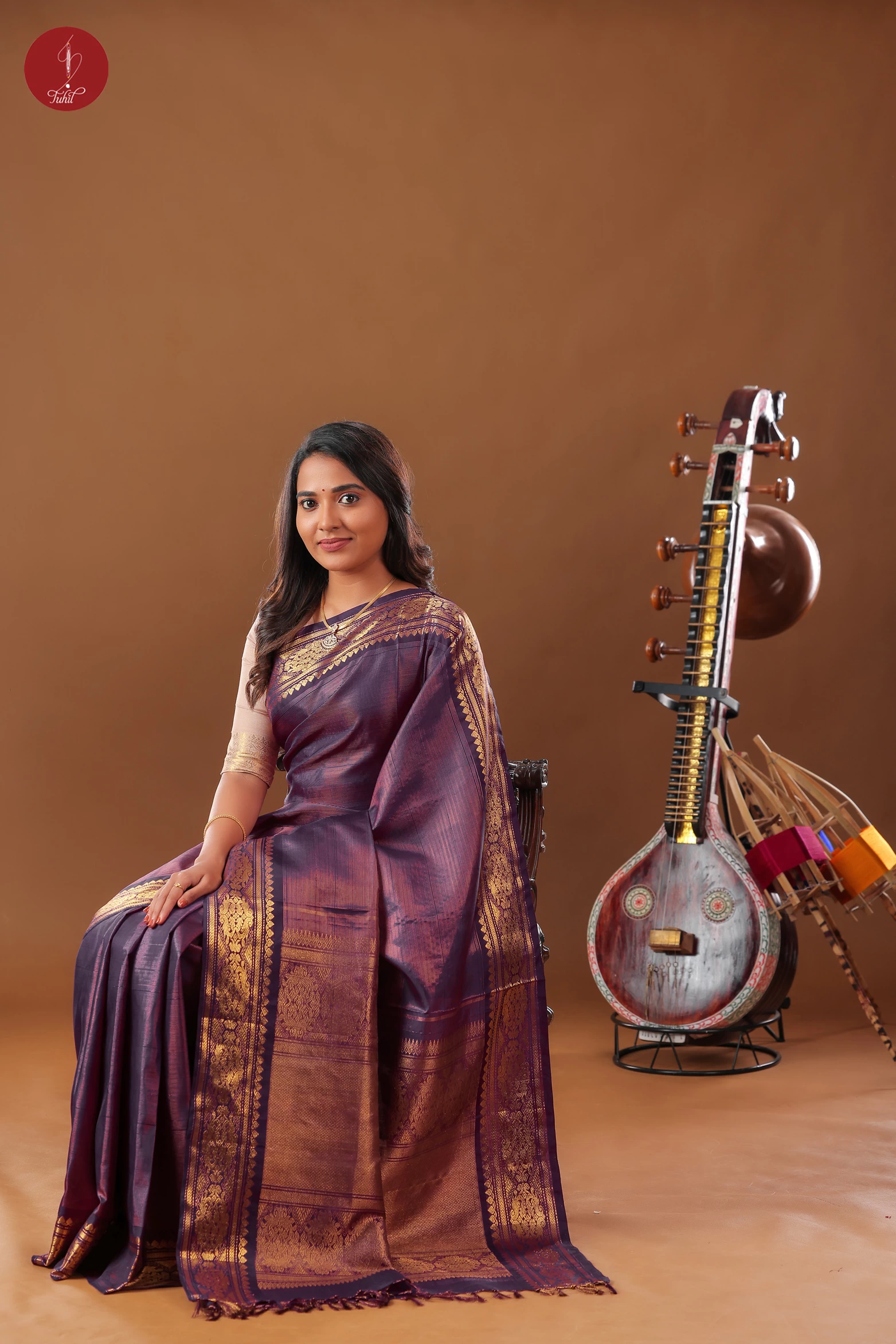 Handloom Kanchipuram Pure Silk Saree -  Jamun Vaira Oosi (SHS515)