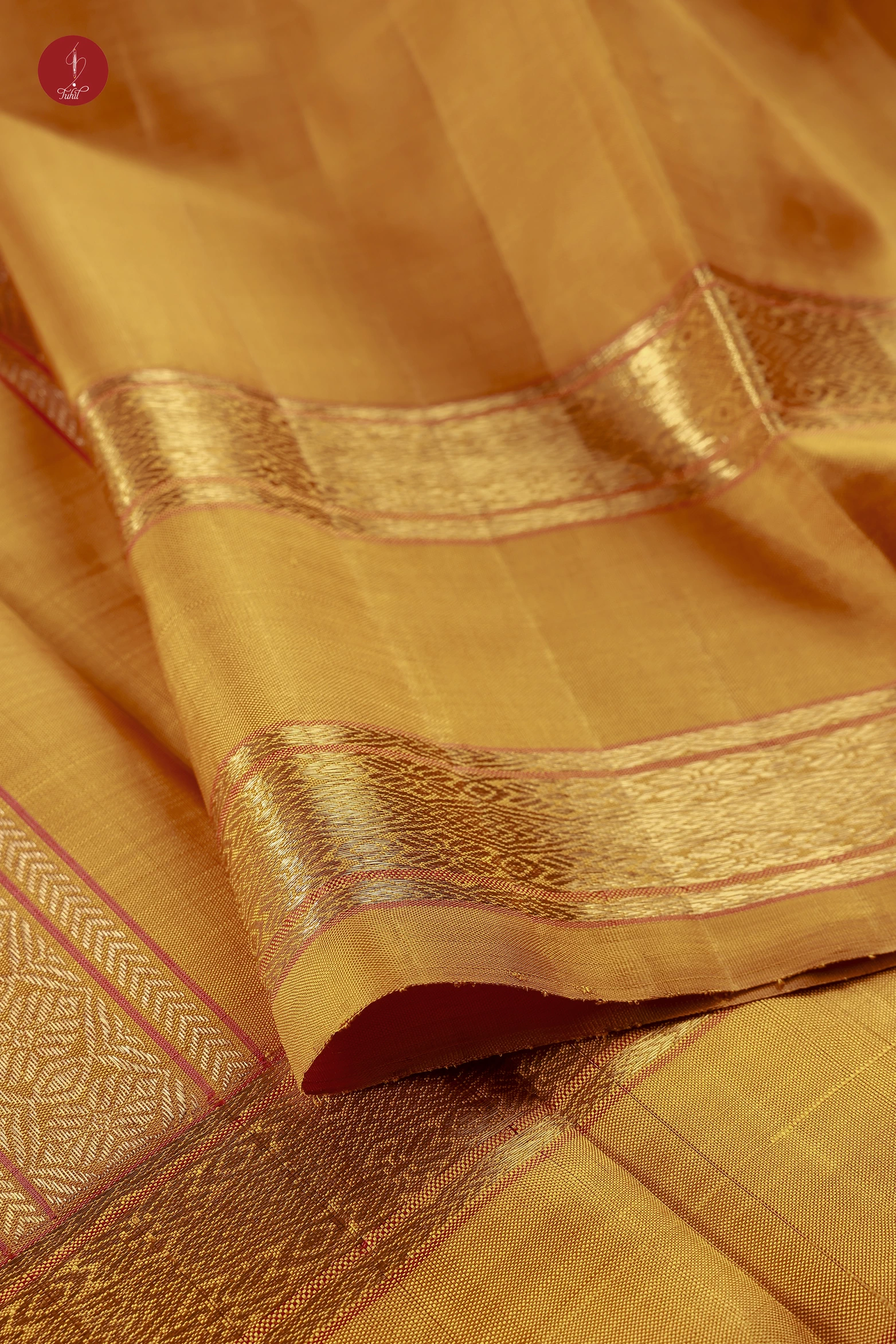 Handloom Kanchipuram Pure Silk Saree – Pista with Mustard (MS046) Handloom Kanchipuram Pure Silk Saree – Pista with Mustard (MS046)
