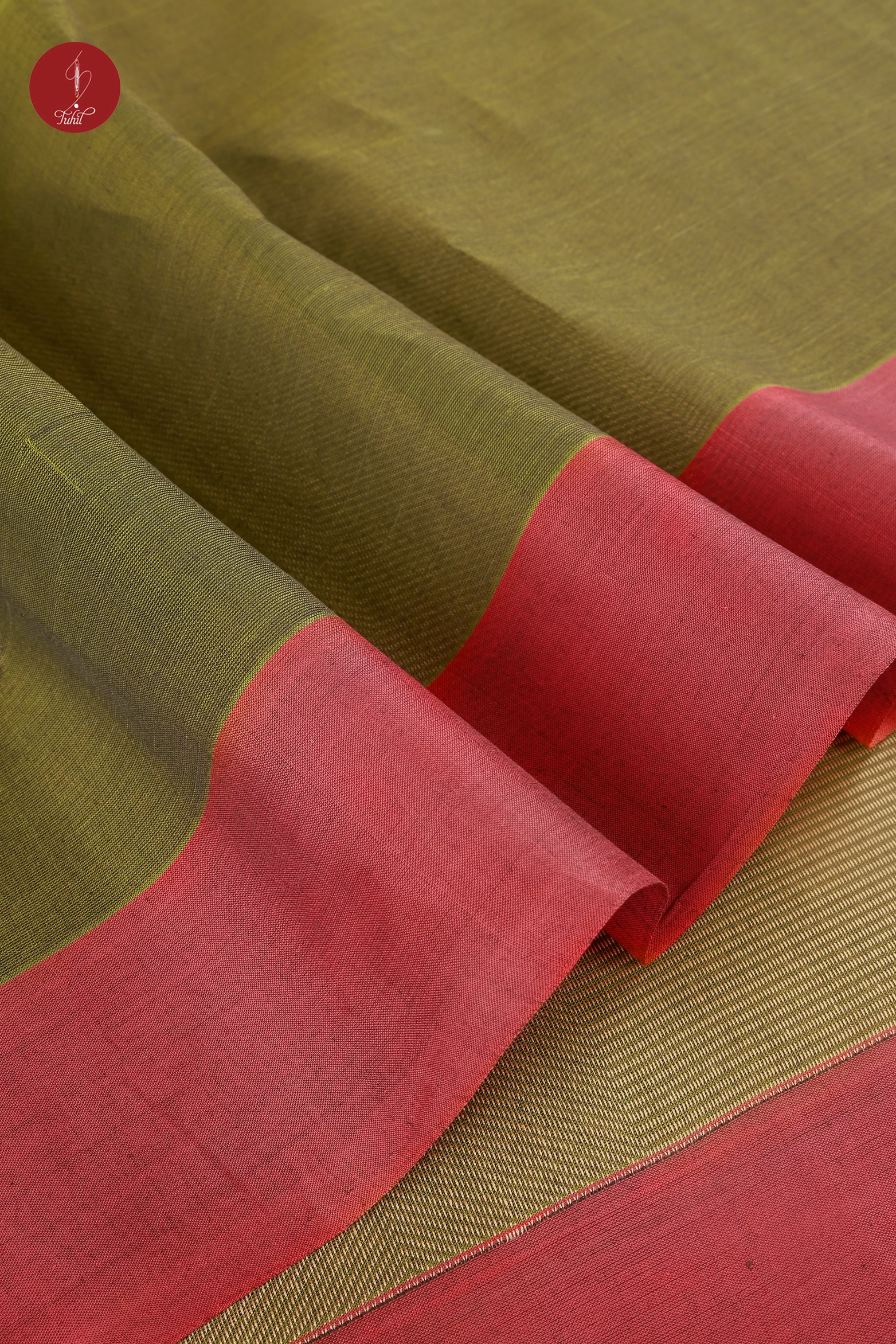 Pure South Cotton Handloom Saree – Leaf Green with Red Border (SHCC529) Pure South Cotton Handloom Saree – Leaf Green with Red Border (SHCC529)