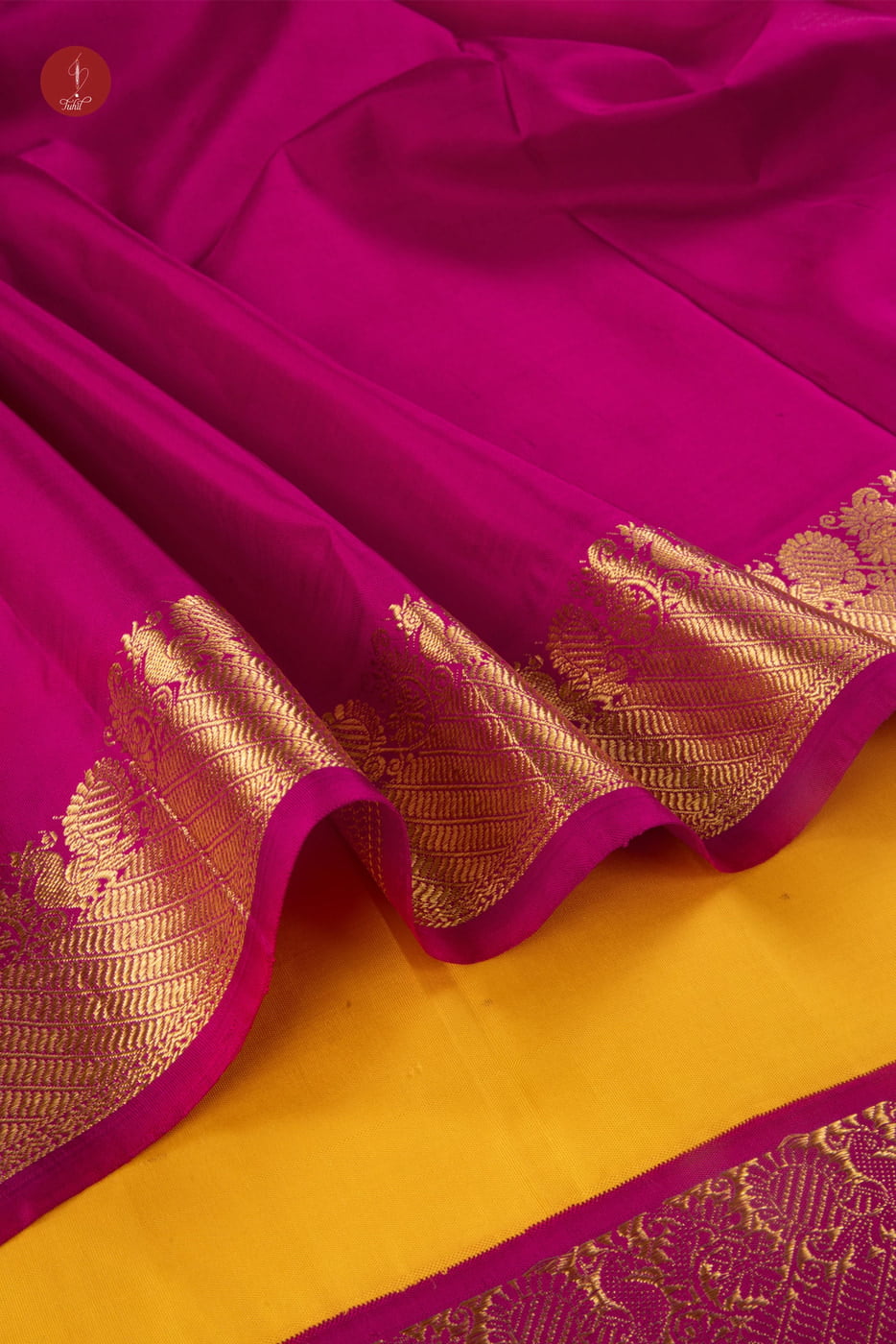 Kanchipuram Silk Saree - Yellow with Arakku Border (SHS211) Kanchipuram Silk Saree - Yellow with Arakku Border (SHS211)