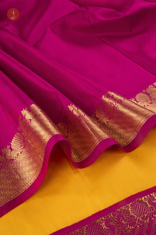Kanchipuram Silk Saree - Yellow with Arakku Border (SHS211) Kanchipuram Silk Saree - Yellow with Arakku Border (SHS211)