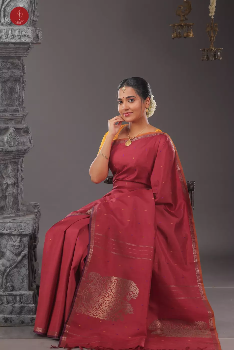 Kanchipuram Silk Saree - Maroon (SHS387) Kanchipuram Silk Saree - Maroon (SHS387)