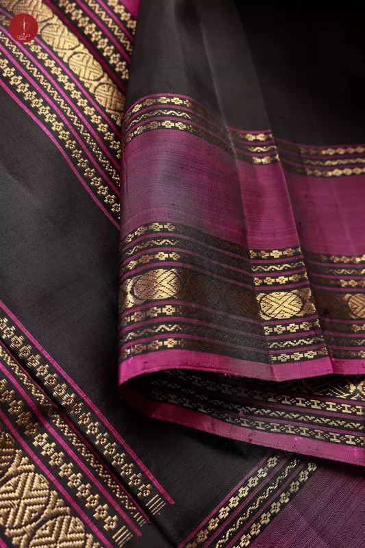 Kanchipuram Silk Saree - Veldhari - Lavendar with Black and Kemp (MS041) Kanchipuram Silk Saree - Veldhari - Lavendar with Black and Kemp (MS041)