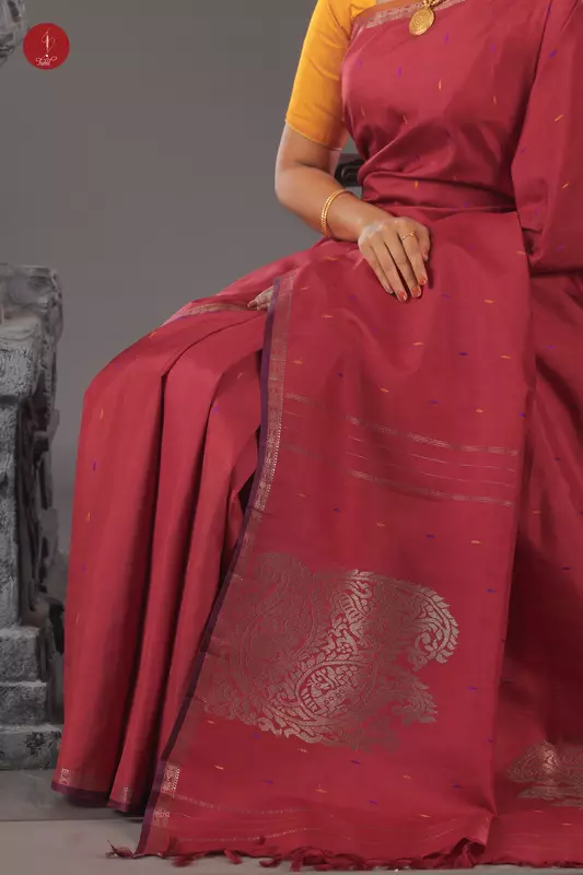 Kanchipuram Silk Saree - Maroon (SHS387)