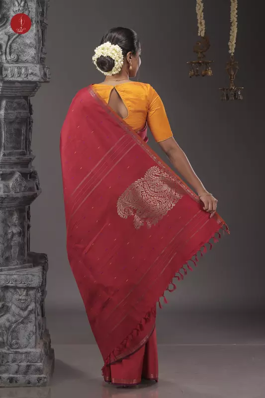 Kanchipuram Silk Saree - Maroon (SHS387)