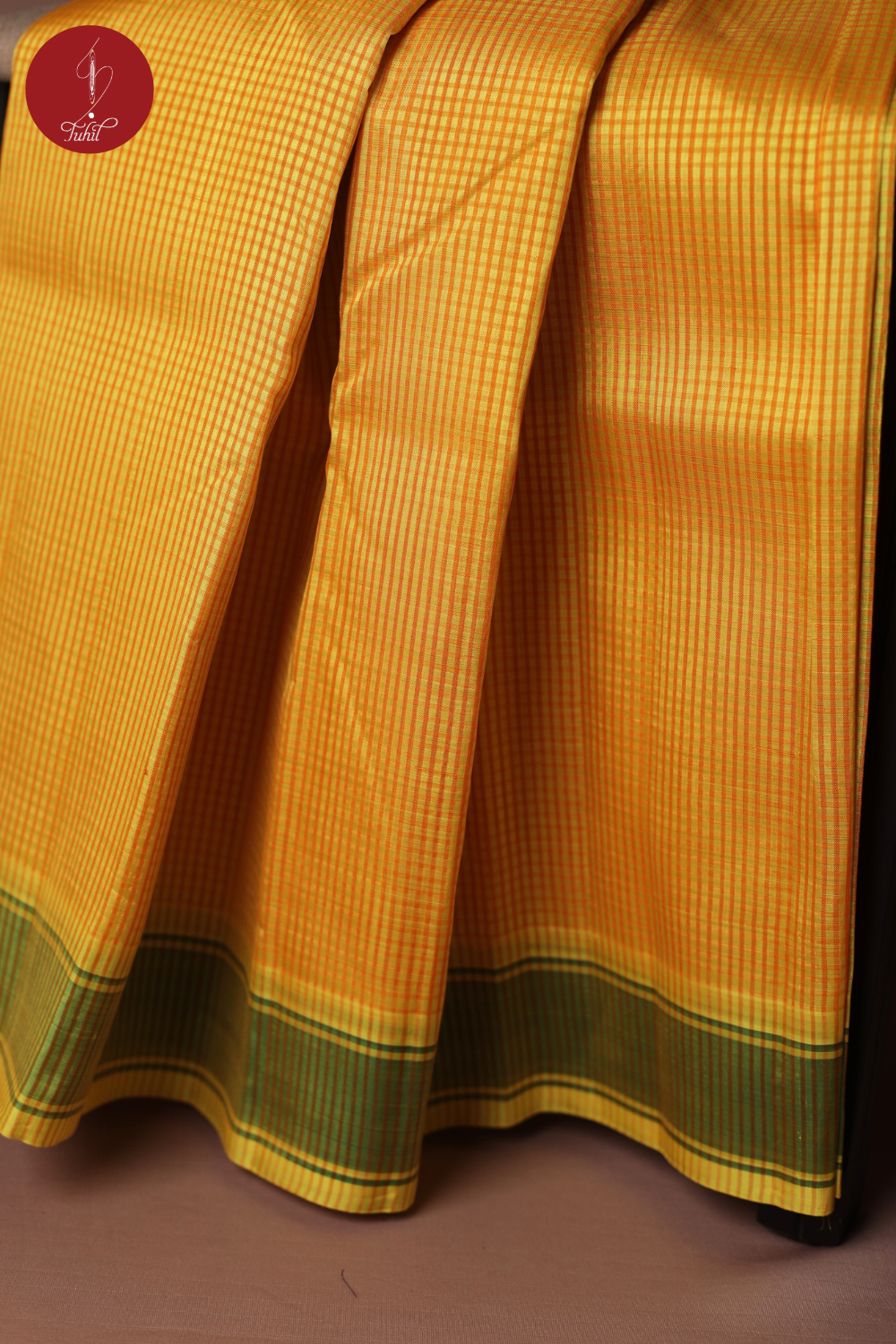 Handloom Koorainadu Saree – Silk Cotton - Yellow and Coral with Green (SHKP702) Handloom Koorainadu Saree – Silk Cotton - Yellow and Coral with Green (SHKP702)