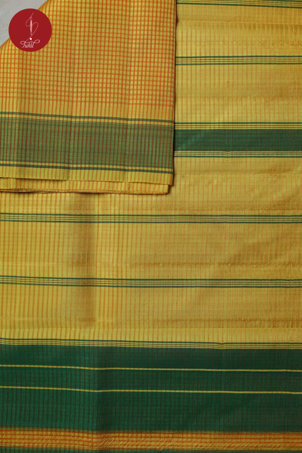 Handloom Koorainadu Saree – Silk Cotton - Yellow and Coral with Green (SHKP702) Handloom Koorainadu Saree – Silk Cotton - Yellow and Coral with Green (SHKP702)