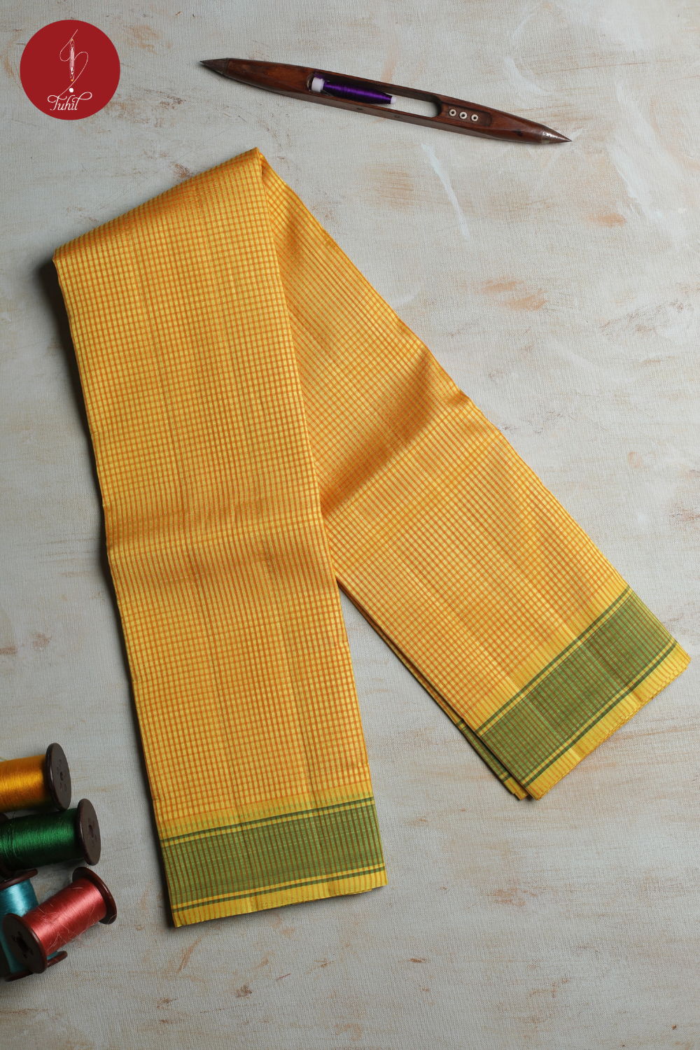 Handloom Koorainadu Saree – Silk Cotton - Yellow and Coral with Green (SHKP702) Handloom Koorainadu Saree – Silk Cotton - Yellow and Coral with Green (SHKP702)